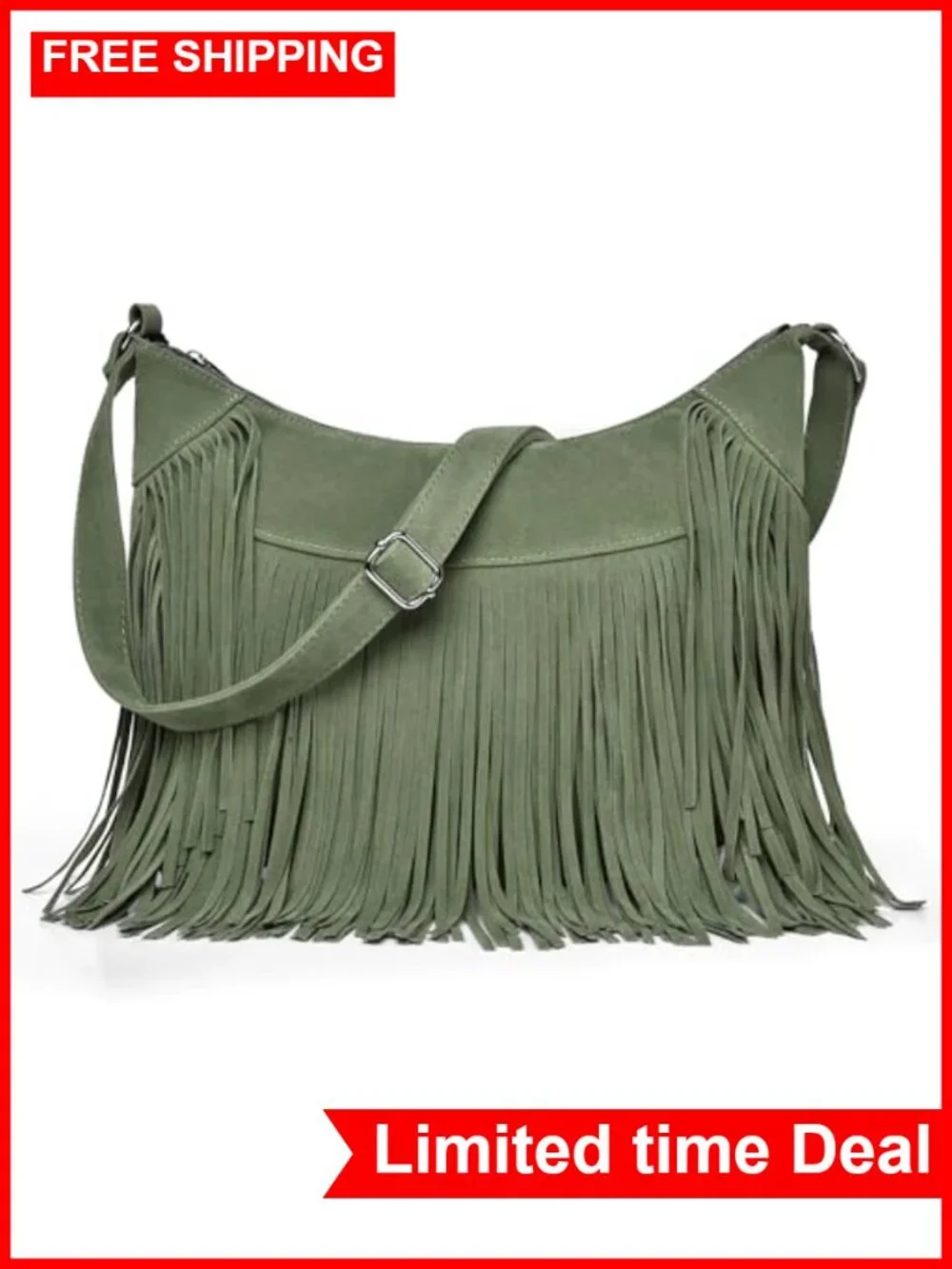 Vintage Western Suede Hobo Bag Crossbody Shoulder Purse for Women